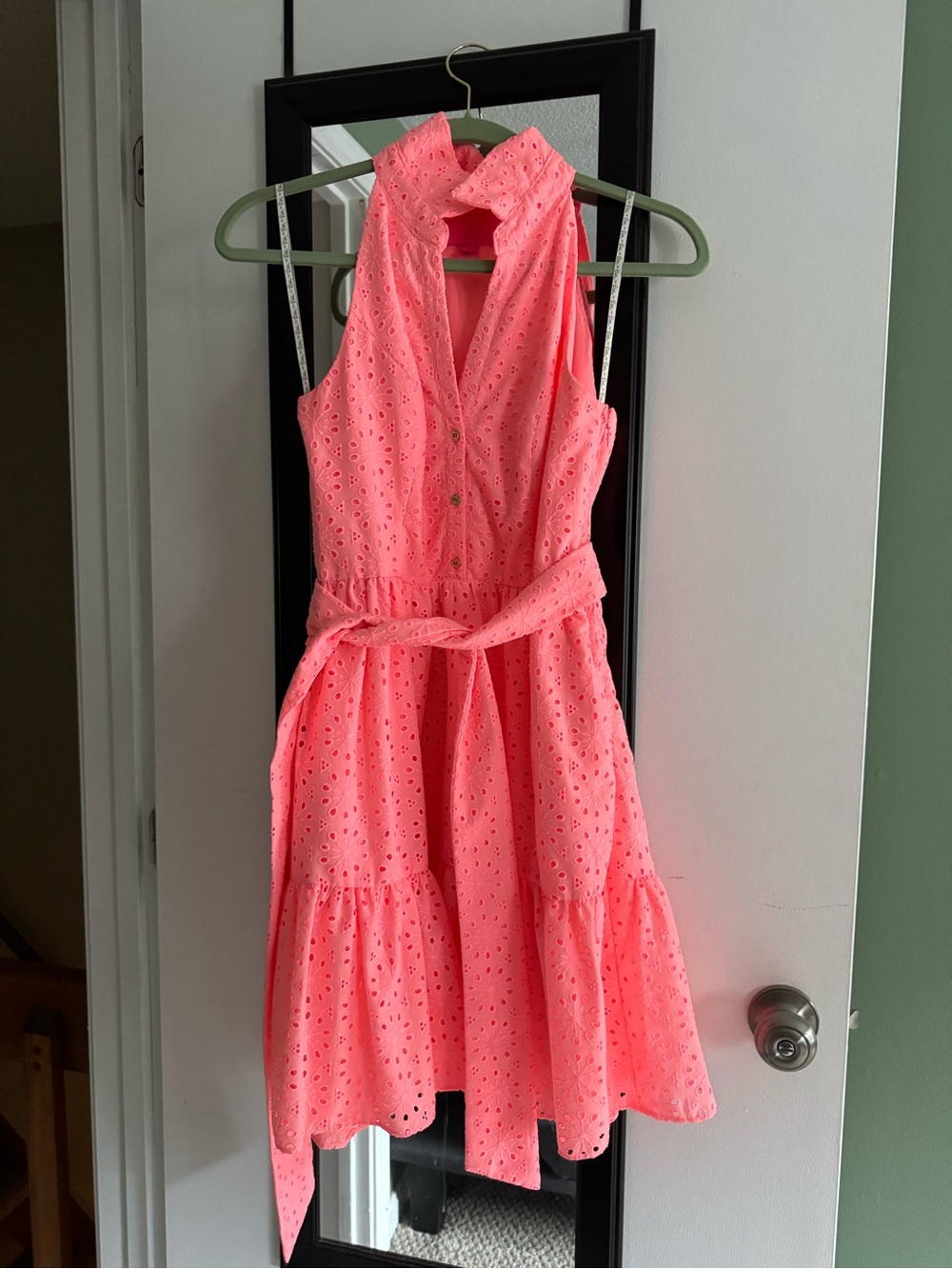 Lilly Pulitzer Coral Pink Eyelet Halter Dress